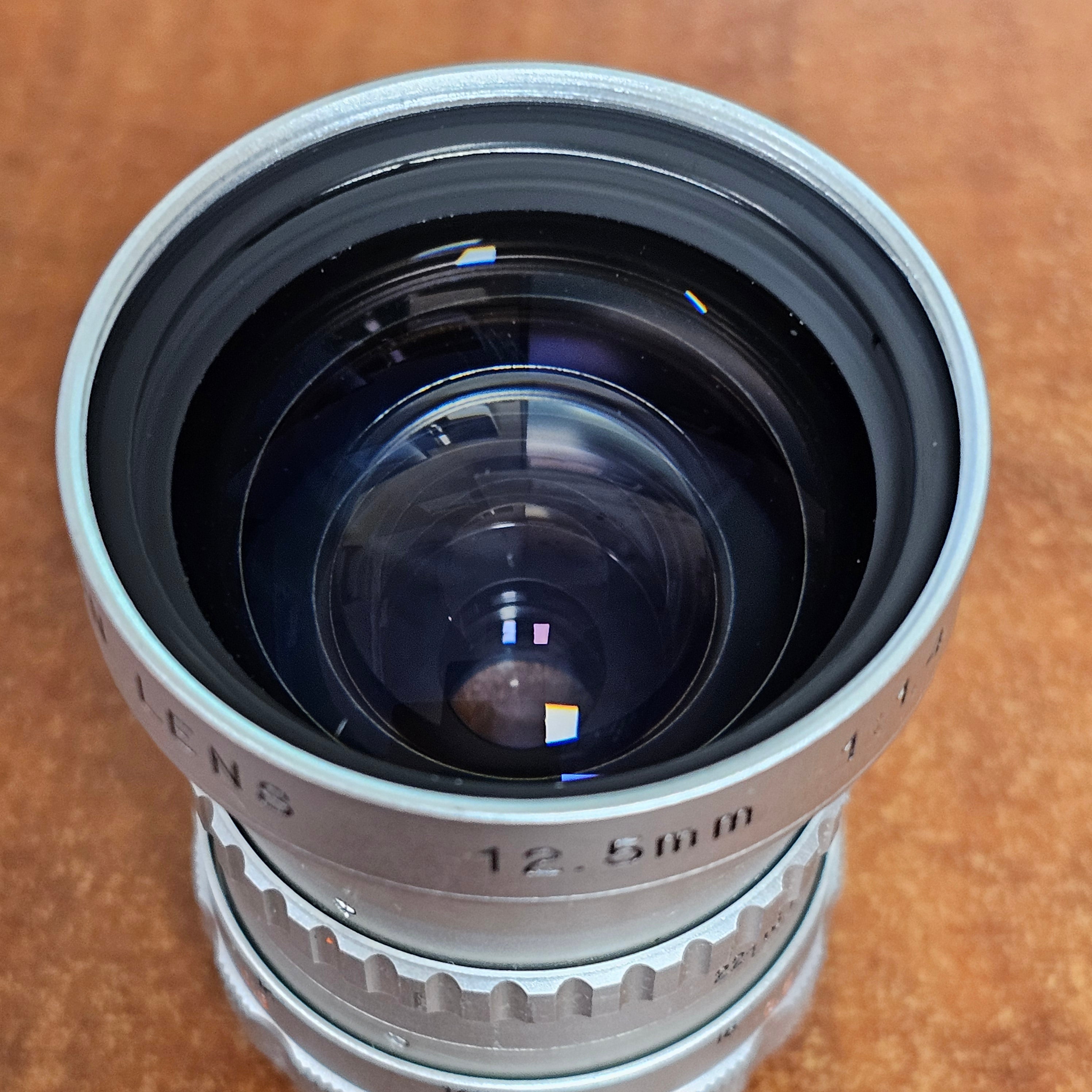 Cosmicar Television 12.5mm f1.4 C-Mount lens S# 39277 – Du-All Camera