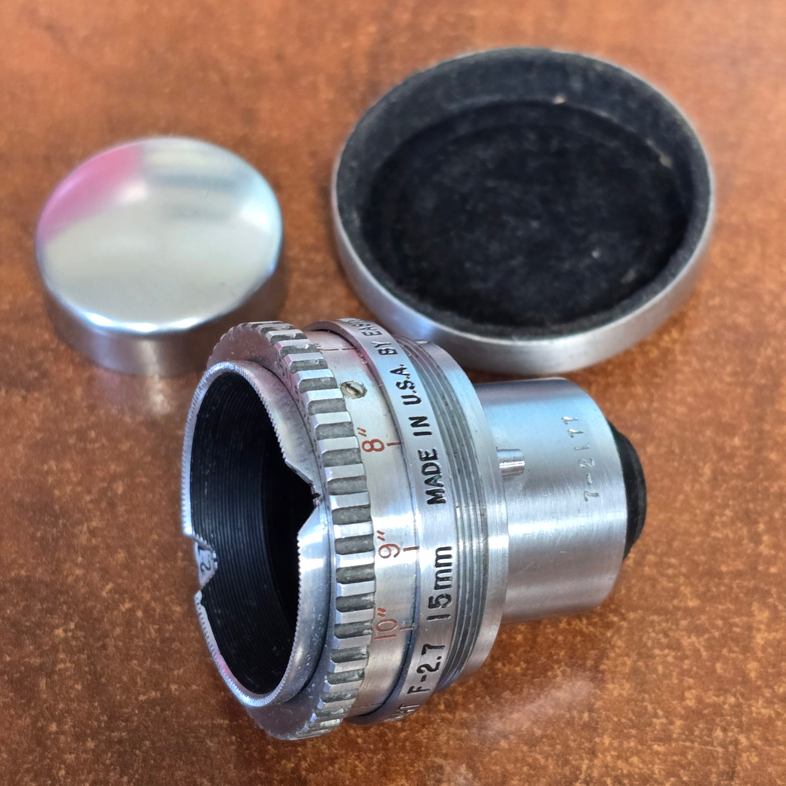 Kodak Anastigmat 15mm f2.7 S-Mount Lens S# 7-2177 – Du-All