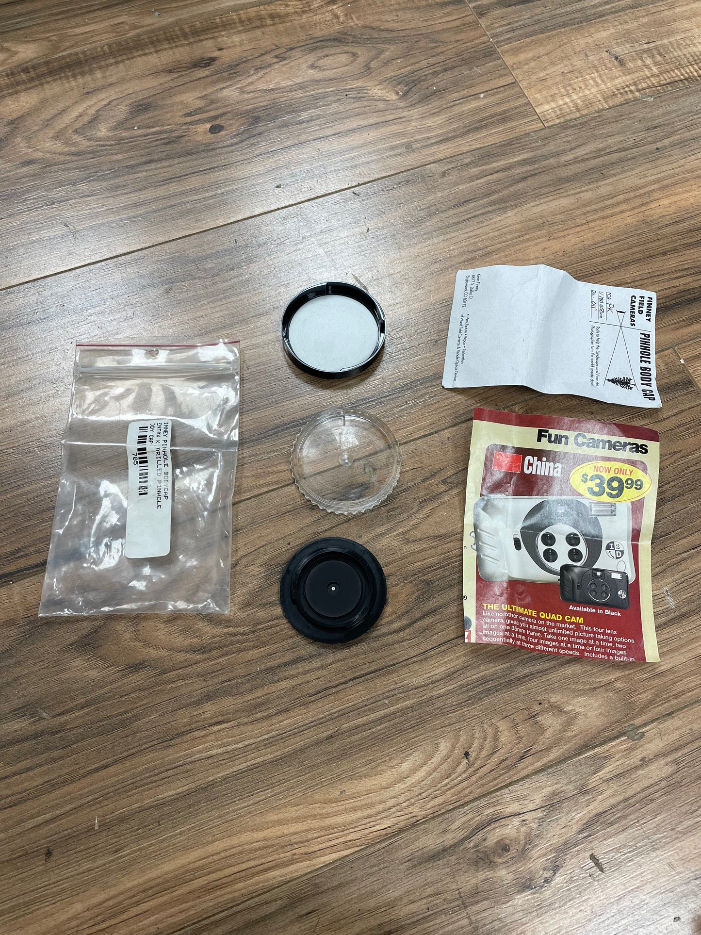Pinhole Body Cap - 50mm f180 - Pentax K Mount - .011" Dia.
