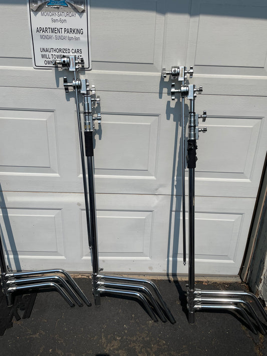 Flashpoint 10′ C-Stand on Turtle Base Kit, 40″ Grip Arm & Two 3″ Gobo Heads
