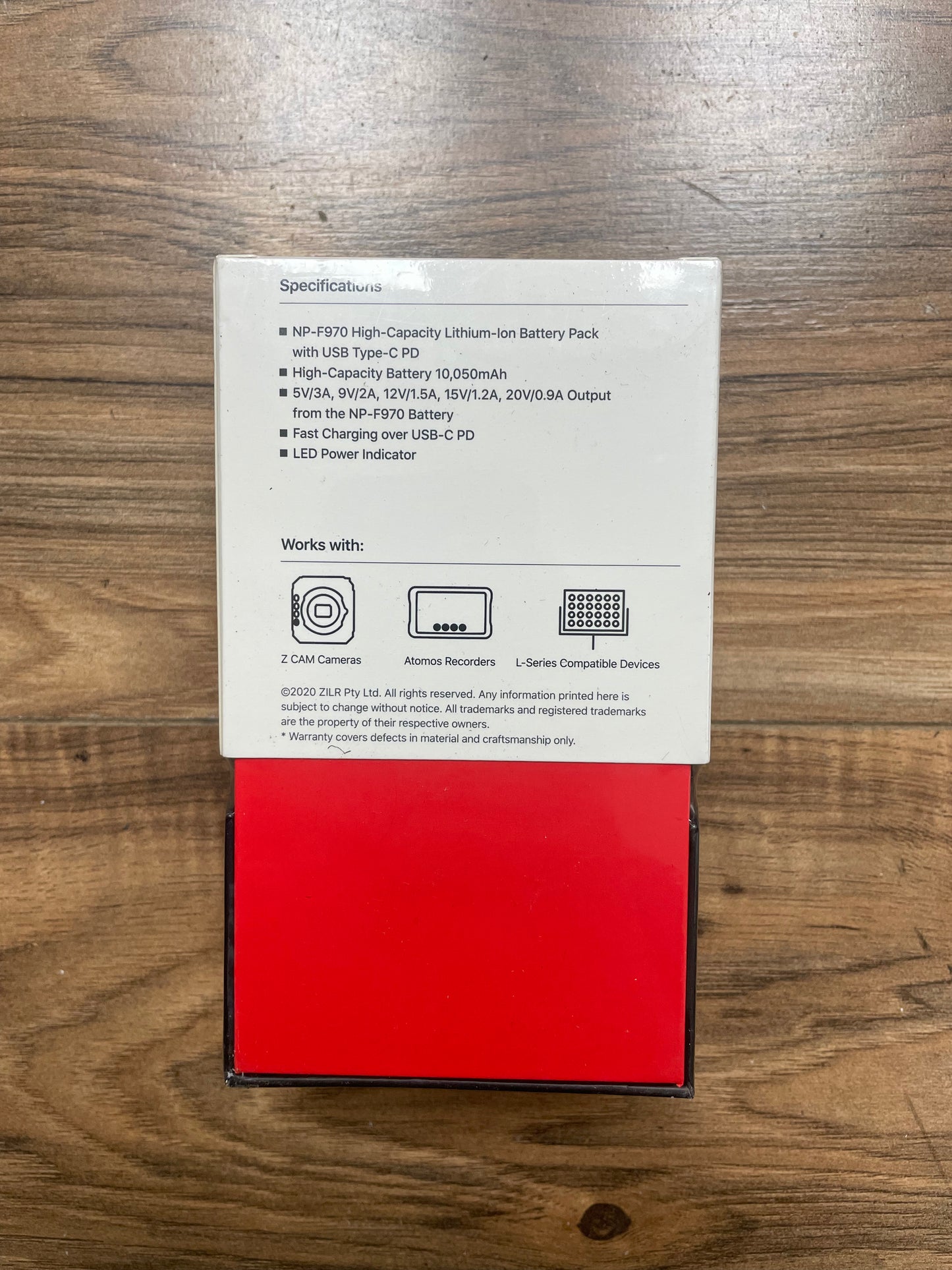 ZILR 74.37Wh L-Series/NP-F970 Lithium-Ion Battery with USB-C PD Output - ZRNPB01