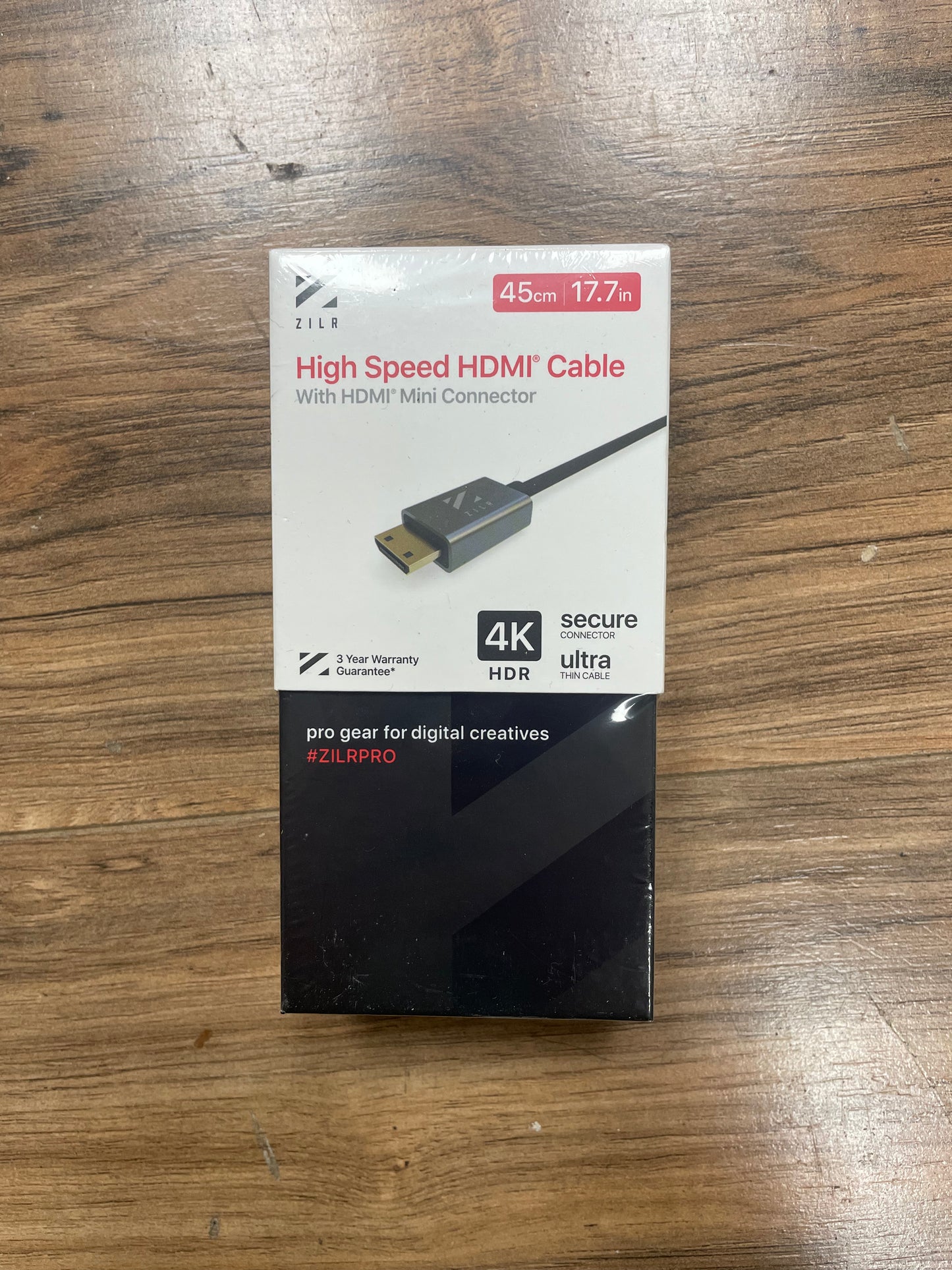 ZILR Hyper-Thin High-Speed Mini-HDMI to HDMI Cable with Ethernet (17.7"/45CM) - ZRHAC01