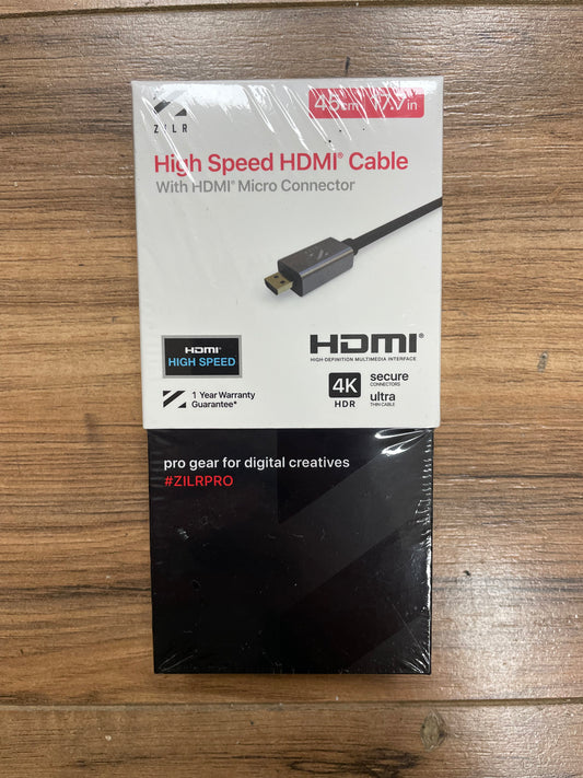 ZILR Hyper-Thin High-Speed Micro-HDMI to HDMI Cable with Ethernet (17.7"/45CM) - ZRHAD01