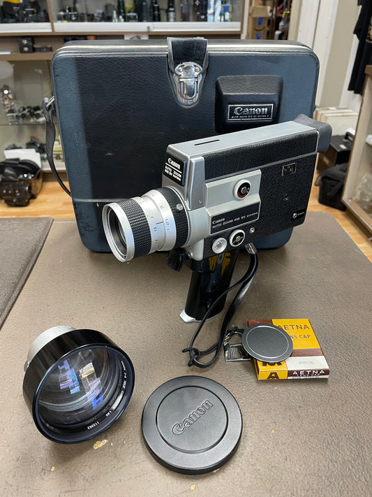 Canon 518 Auto Zoom SV (Special Version) w/ TeleConverter - Super 8mm Camera S# 162152