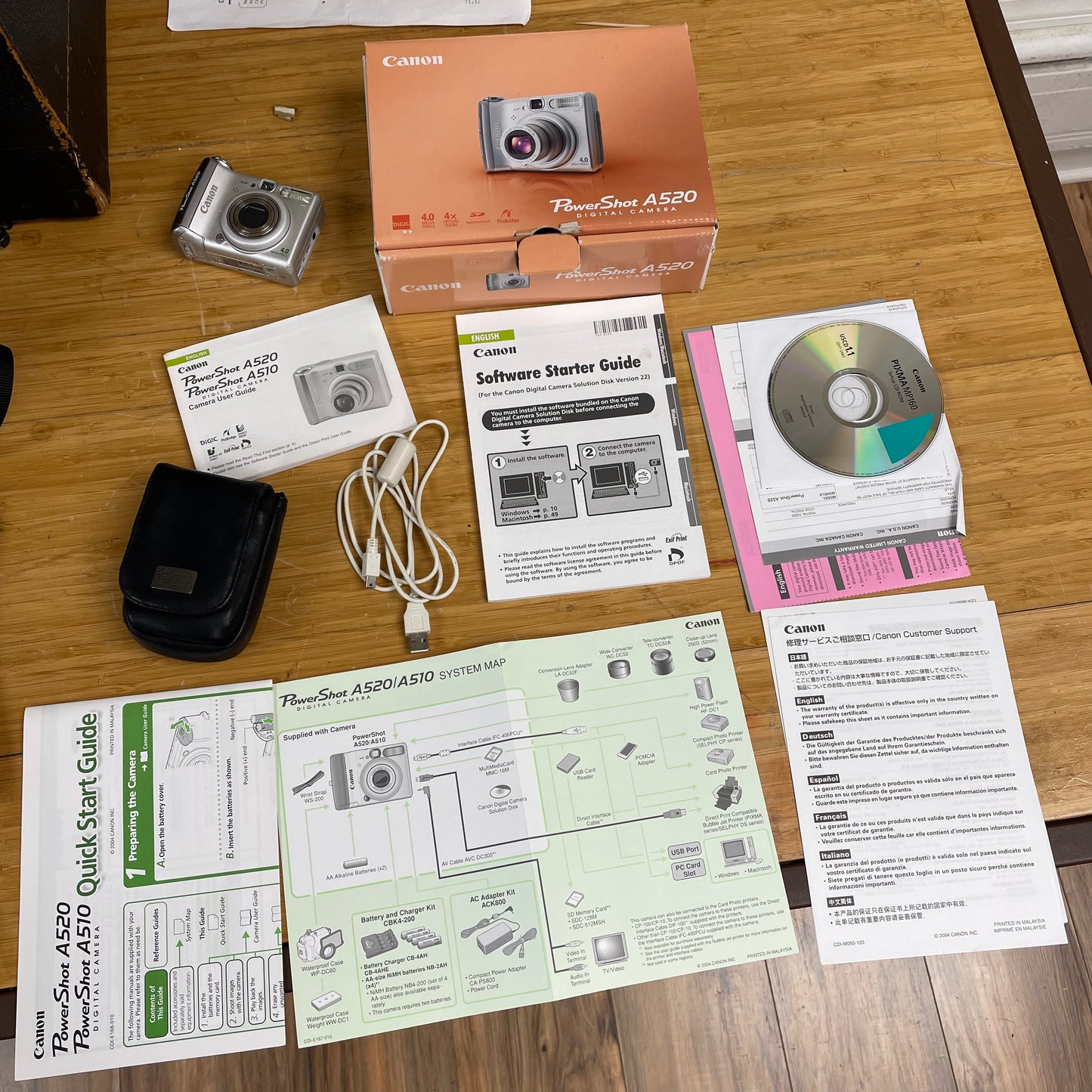 Canon Powershot A520 4x Zoom - Digital Camera - Point & Shoot w/ Case