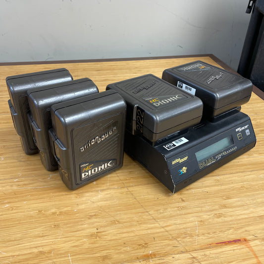 Anton Bauer Gold Mount Batteries (5) w/ Dual Charger Kit - READ DESCRIPTION