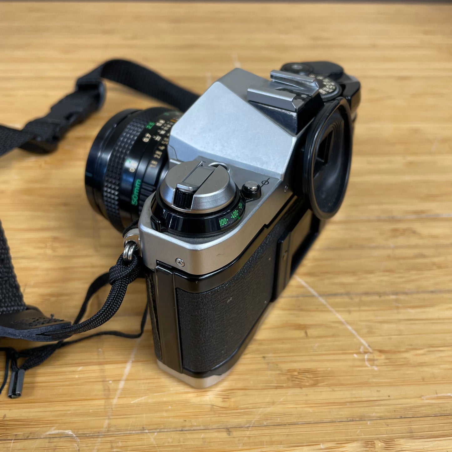 Canon AE-1 Program 35mm Camera Body S# 1987571 with Canon FD 50mm T1.8 Lens S# 4594729