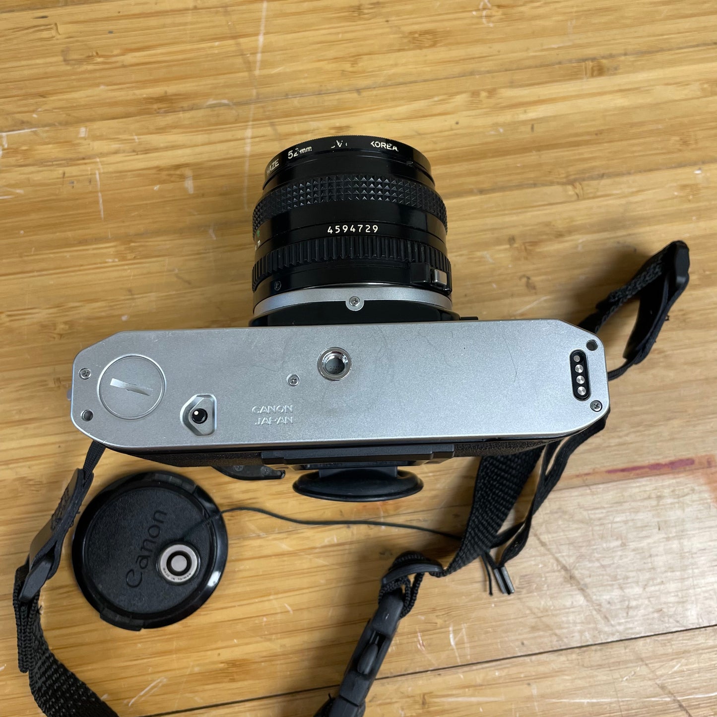Canon AE-1 Program 35mm Camera Body S# 1987571 with Canon FD 50mm T1.8 Lens S# 4594729