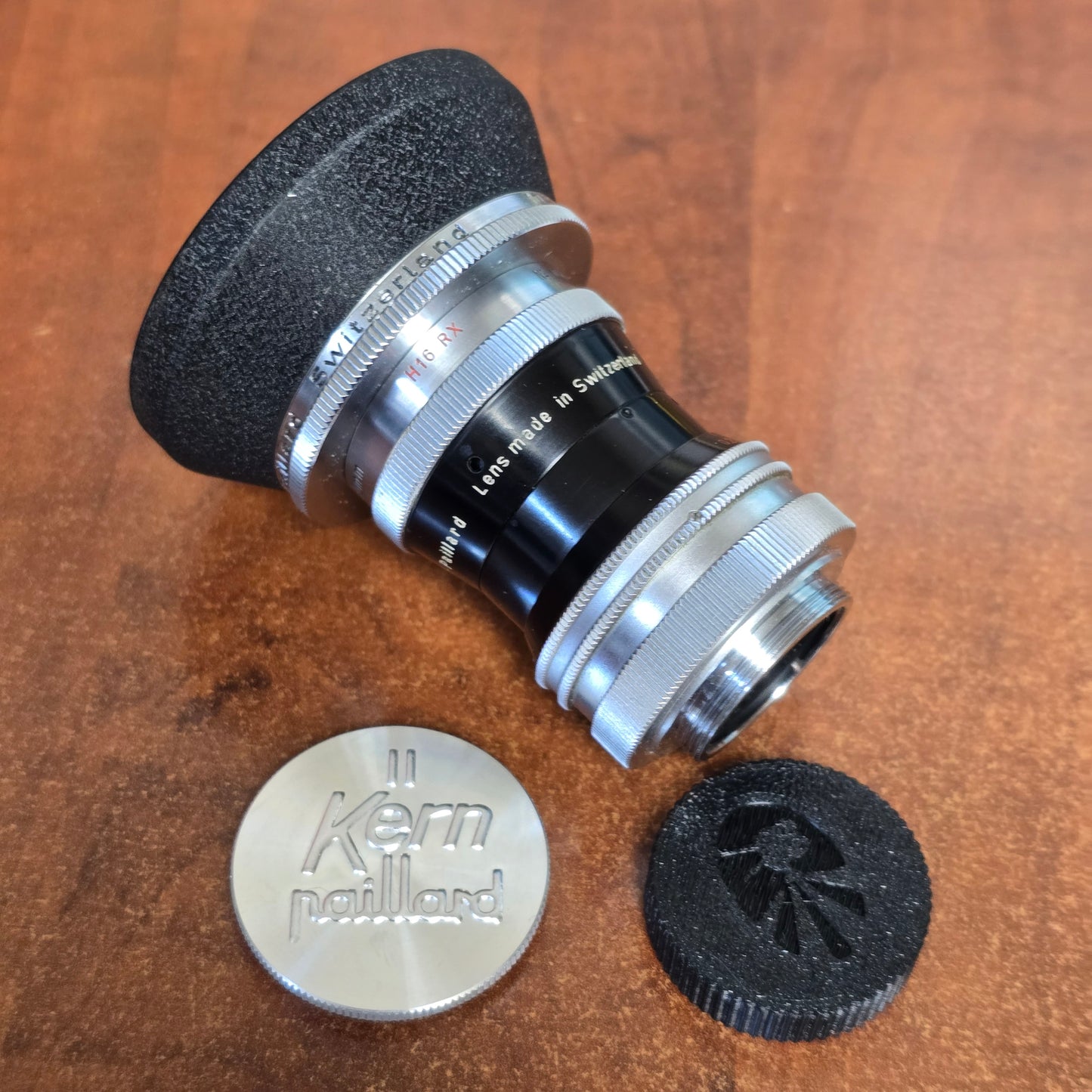 Switar 10mm f1.6 H16 RX C-Mount Lens S# 1037491 with Lens Shade & Filters