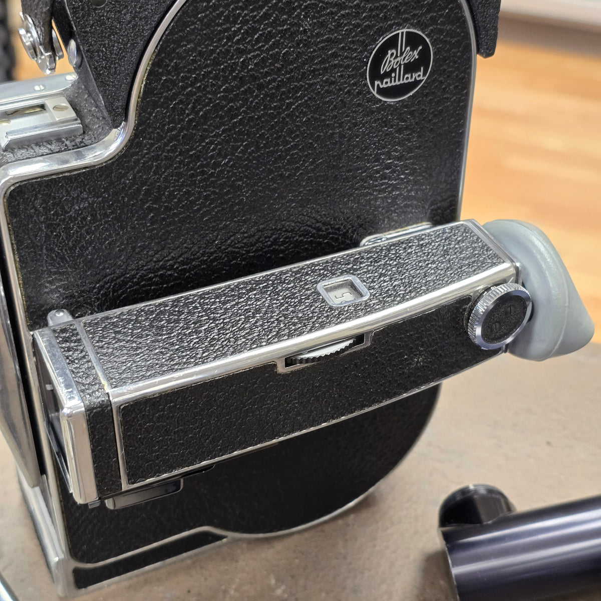 Bolex H16 M Non Reflex 16mm Camera body S# 249395 with Som Berthiot 17-85mm Dogleg Zoom Lens S# T72111 & Case