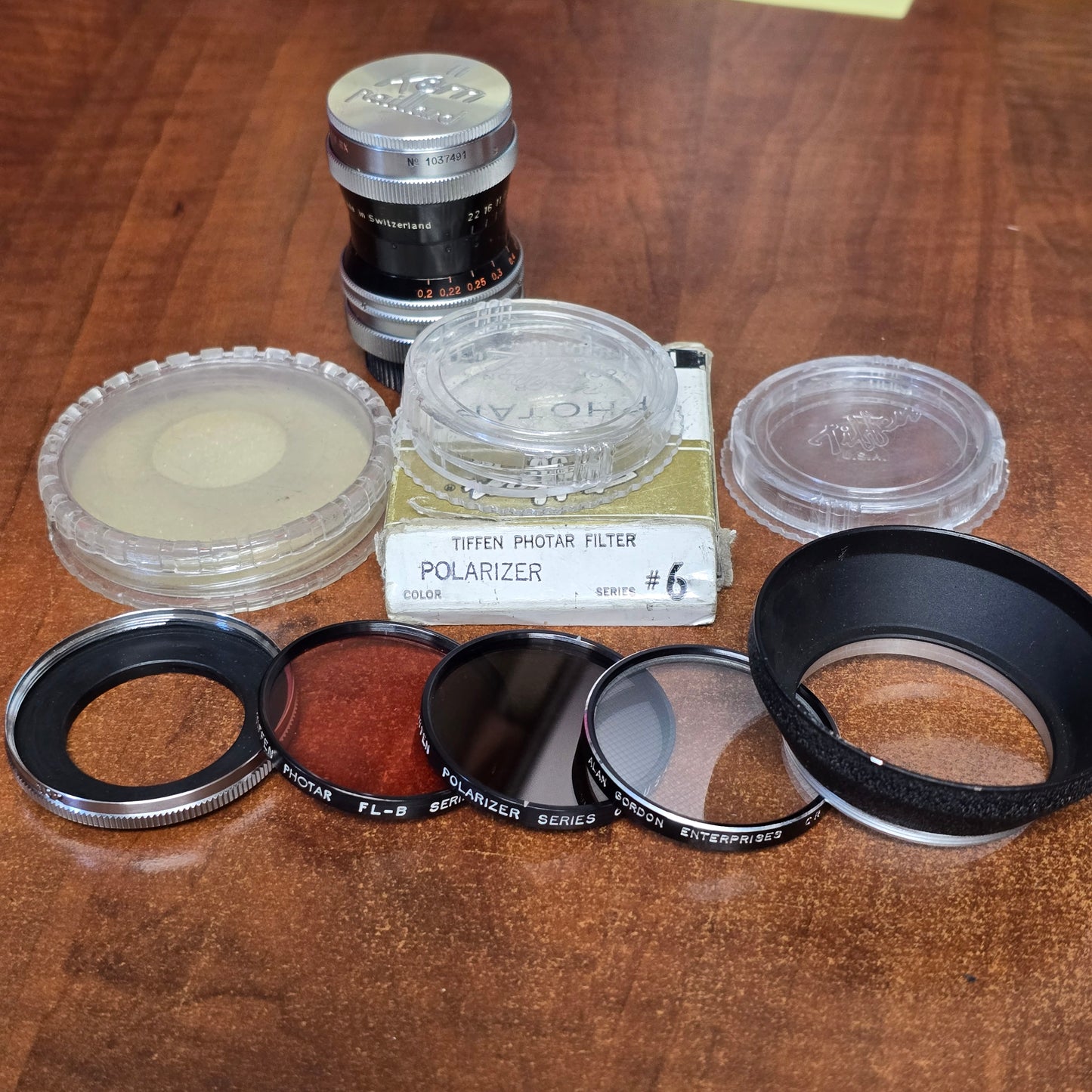 Switar 10mm f1.6 H16 RX C-Mount Lens S# 1037491 with Lens Shade & Filters