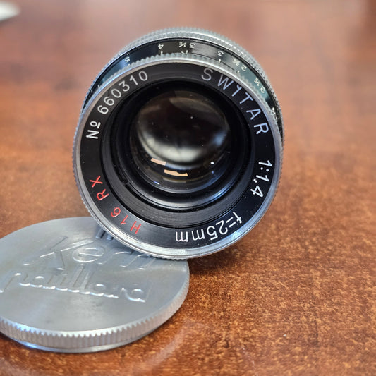 Switar 25mm f1.4 H16RX C-Mount Lens S# 660310