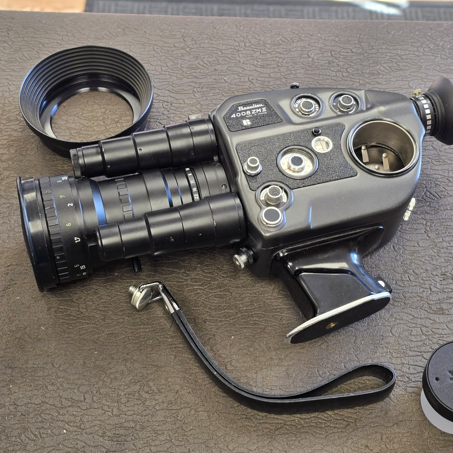 Beaulieu 4008 ZM2 Super 8mm Camera S# 910652 with Beaulieu-Optivaron Schneider-Kreuznach 6-66mm T1.8 Powered Zoom Lens S# 12136156