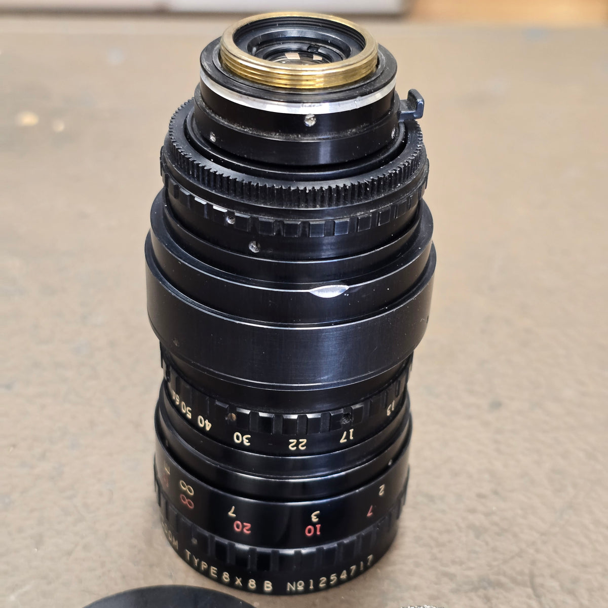 Angenieux 8-64mm f1.9 Zoom Lens Type 8x8B C-Mount for Super 8mm Cameras S# 1254717