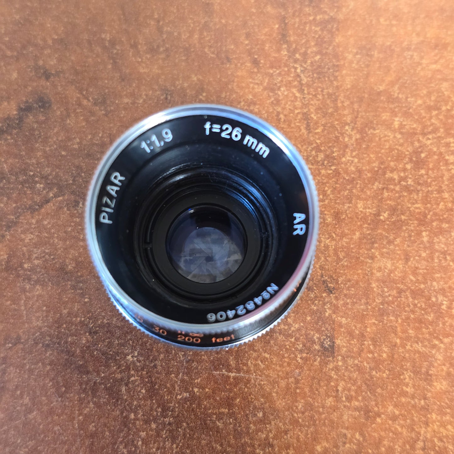 Pizar 26mm F1.9 AR C-Mount Lens S# 482406