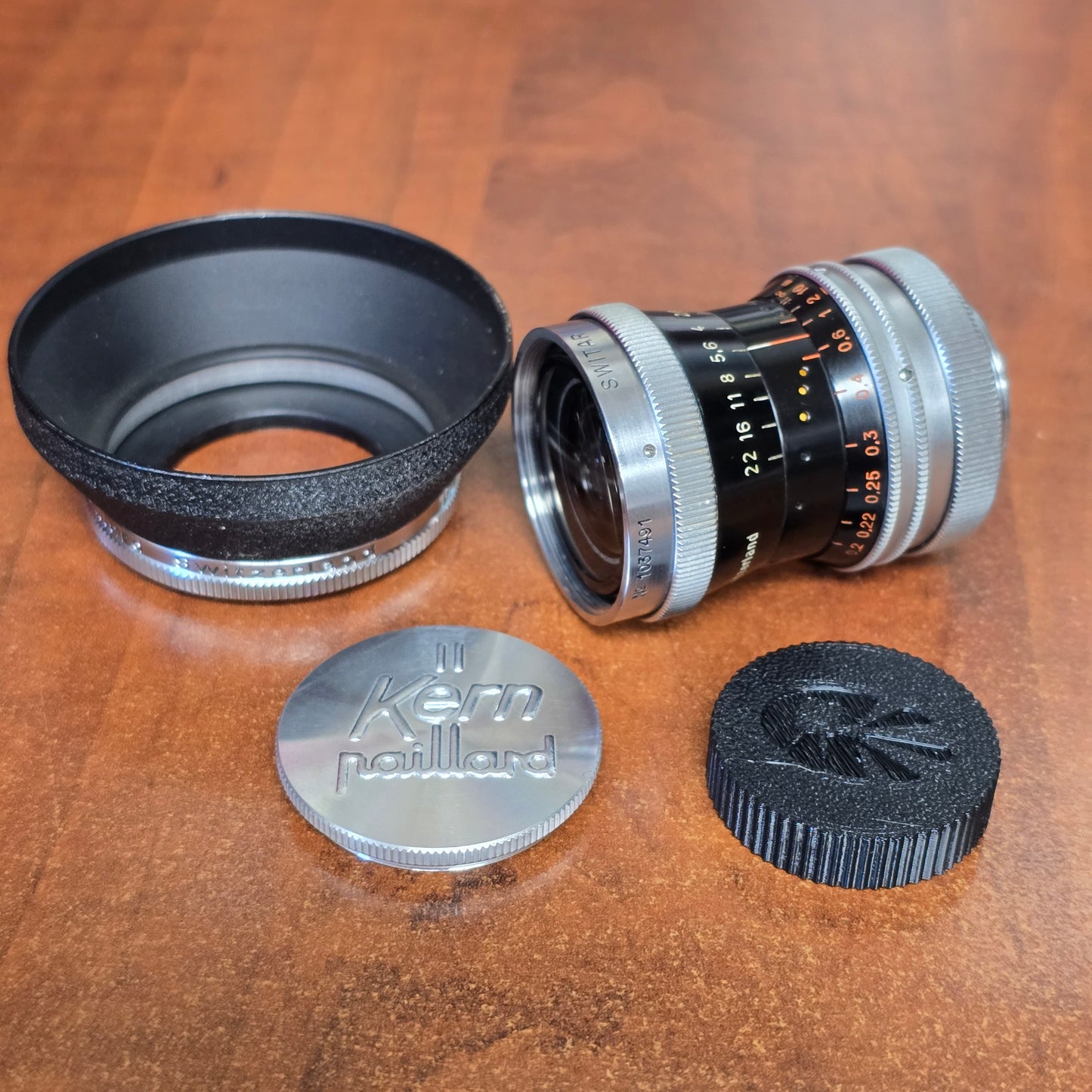 Switar 10mm f1.6 H16 RX C-Mount Lens S# 1037491 with Lens Shade & Filters