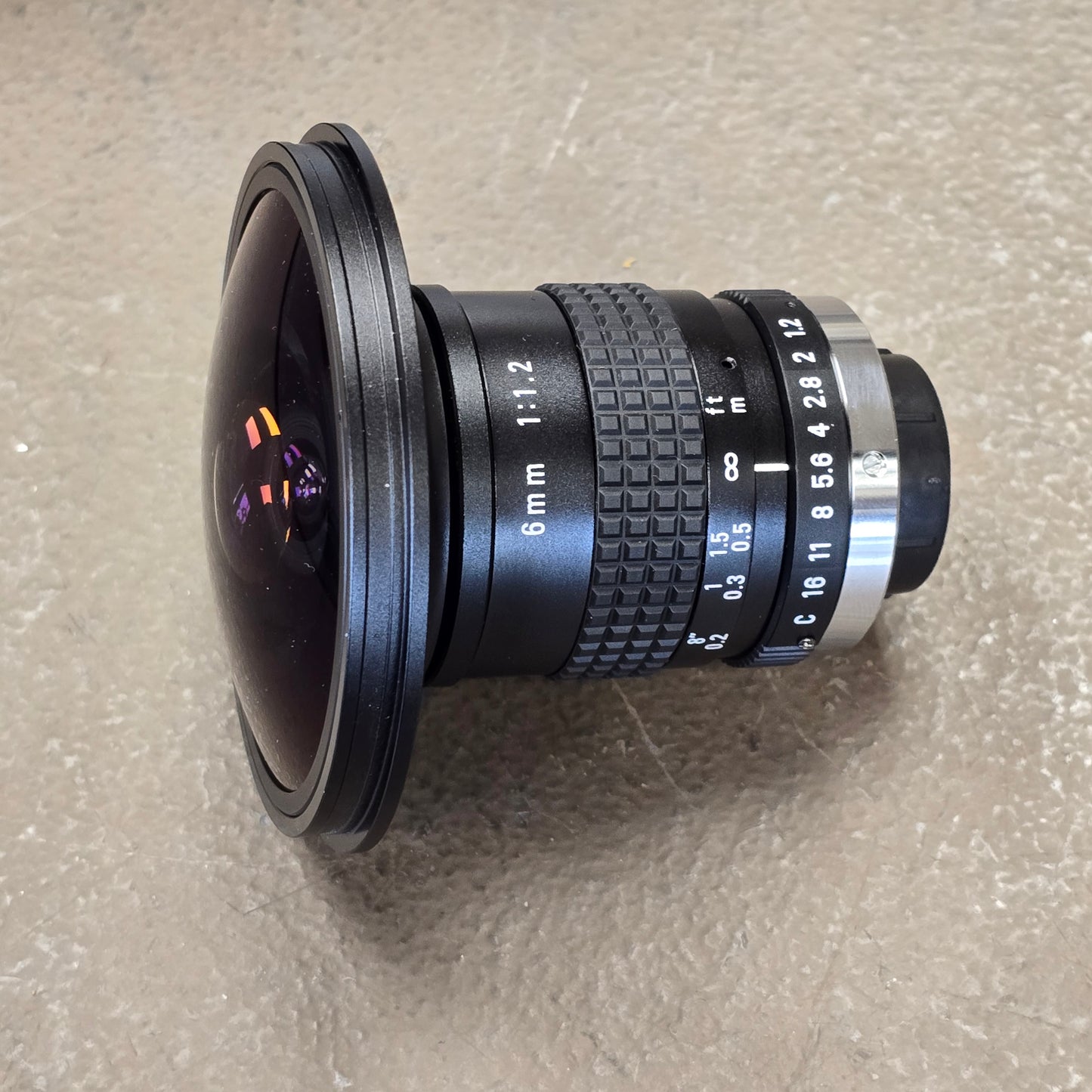 Super Fisheye 1.8mm Lens Attachment with Ricoh 6mm f1.2 C-Mount Lens S# 910481