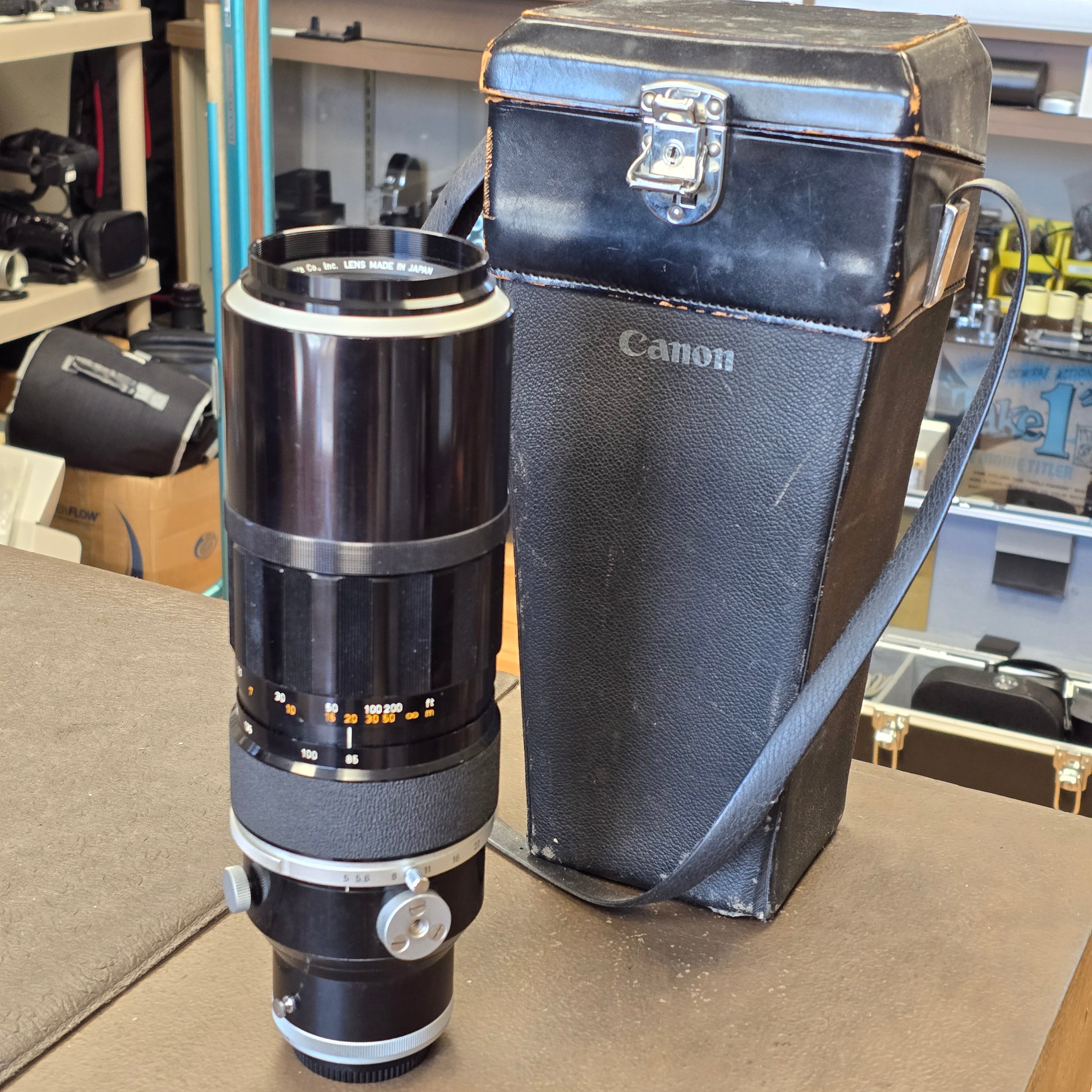 Canon Zoom Lens FL 85-300mm F5 Zoom Lens With Case S# 12381 – Du