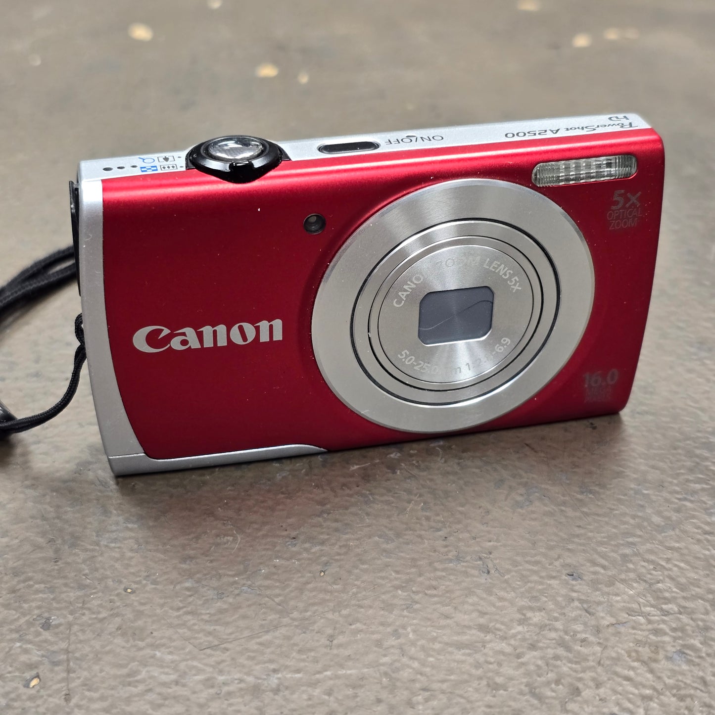 Canon Powershot A2500 (RED)- Digital Camera - Point & Shoot w/Case & Batteries