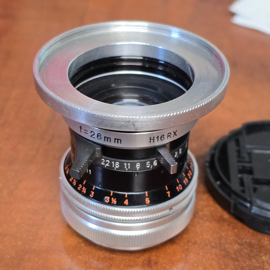 Switar 26mm Macro Preset f/1.1 H16 RX C-Mount Lens S# 1086811