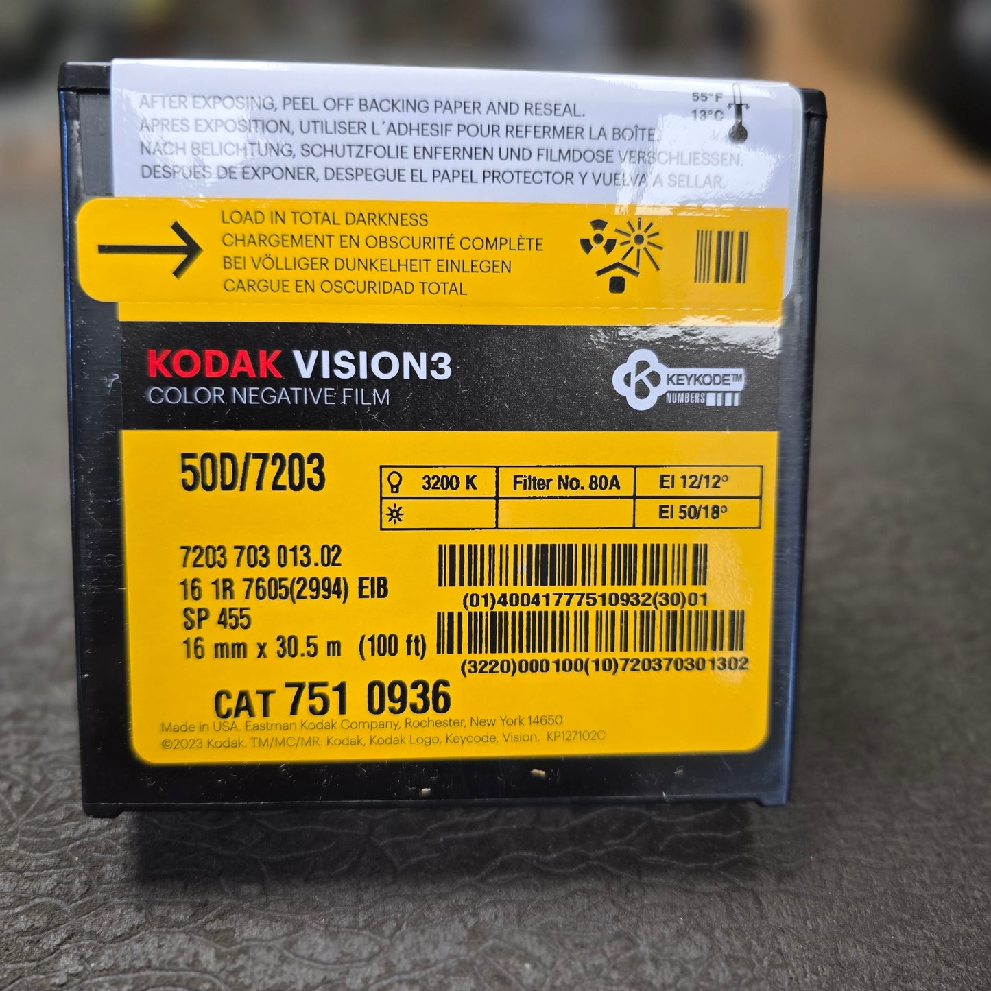 KODAK 16mm 100' VISION3 50D Color Negative Film 7203