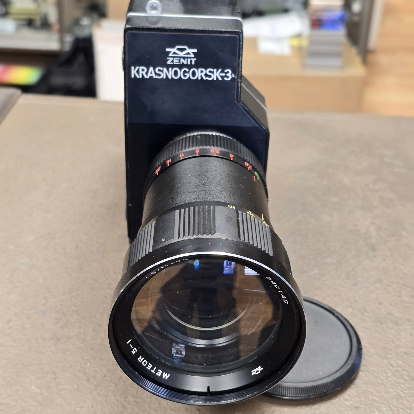 Krasnogorsk K-3 Reg 16mm Camera S# 8705945 with Meteor 17-69mm Zoom lens S# 877665 with Case