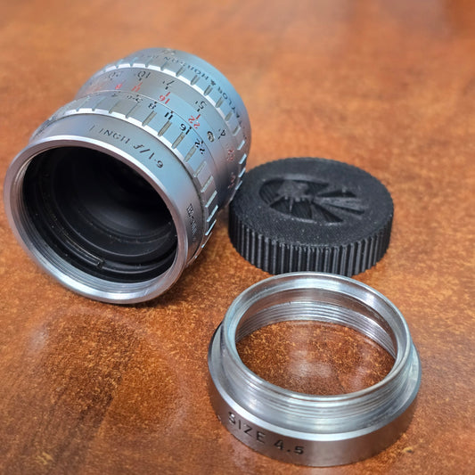 Taylor Hobson Bell And Howell 25mm (1") f1.9 C-Mount Lens S# 519147