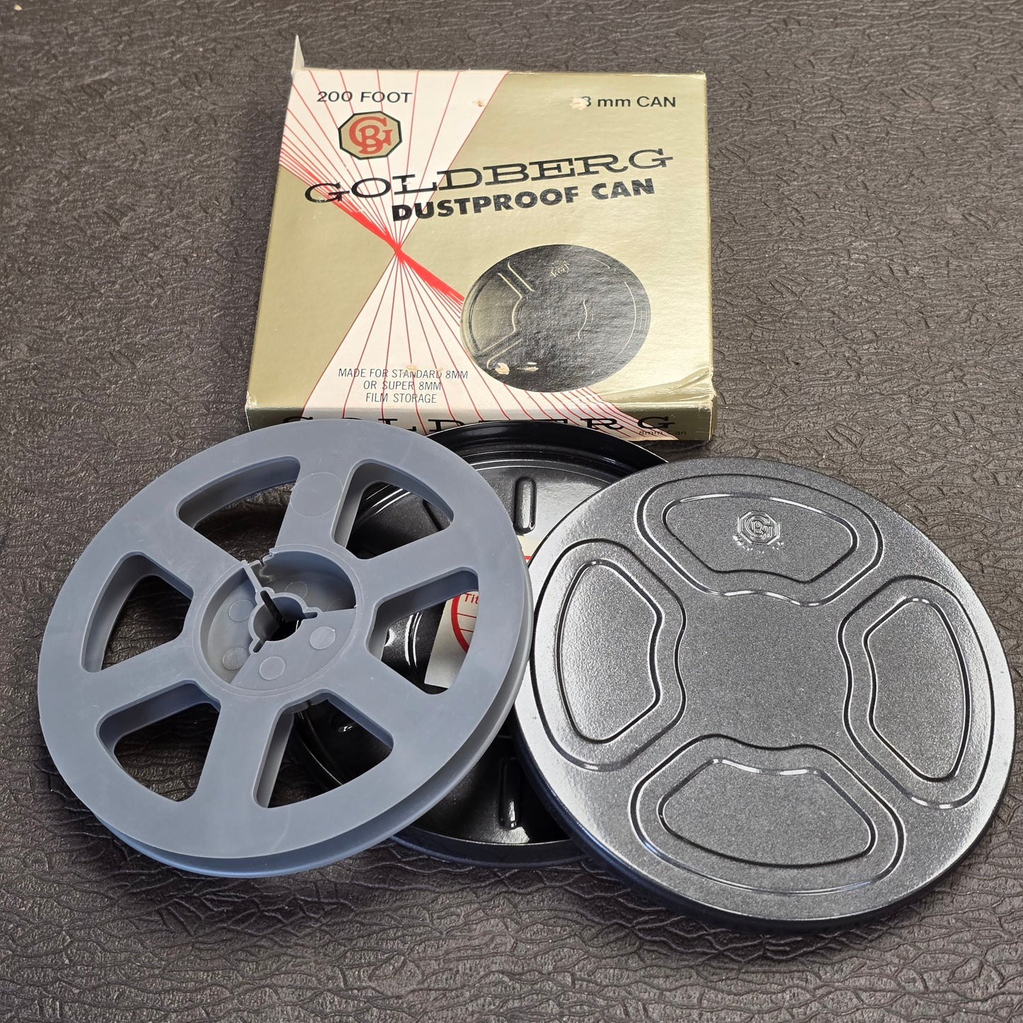 Goldberg  Super 8mm / 8mm 200' Metal Storage Can with Film Reel (New)