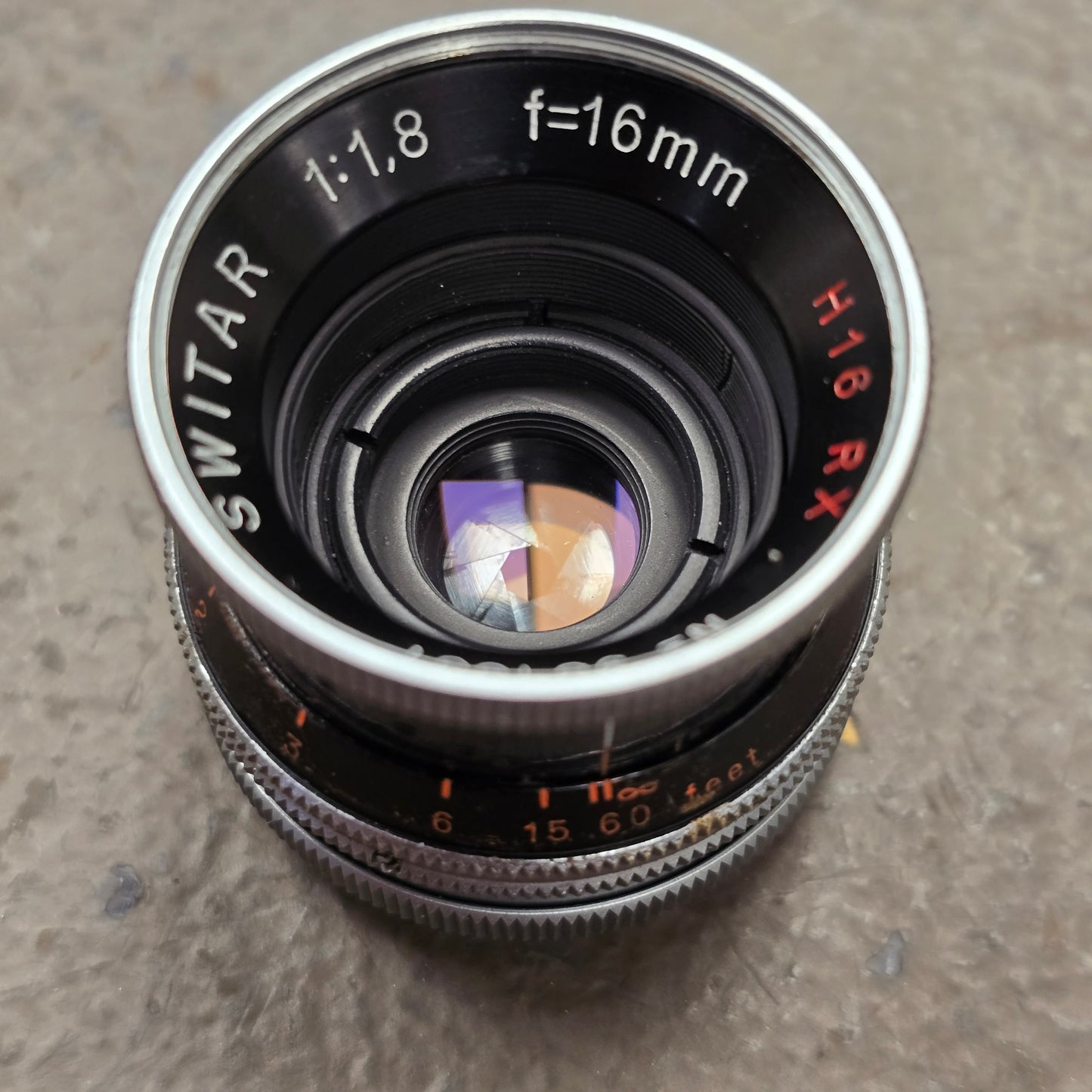 Switar 25mm f1.4 H16RX C-Mount Lens S# 934357 W/ Series 5 Lens Shade
