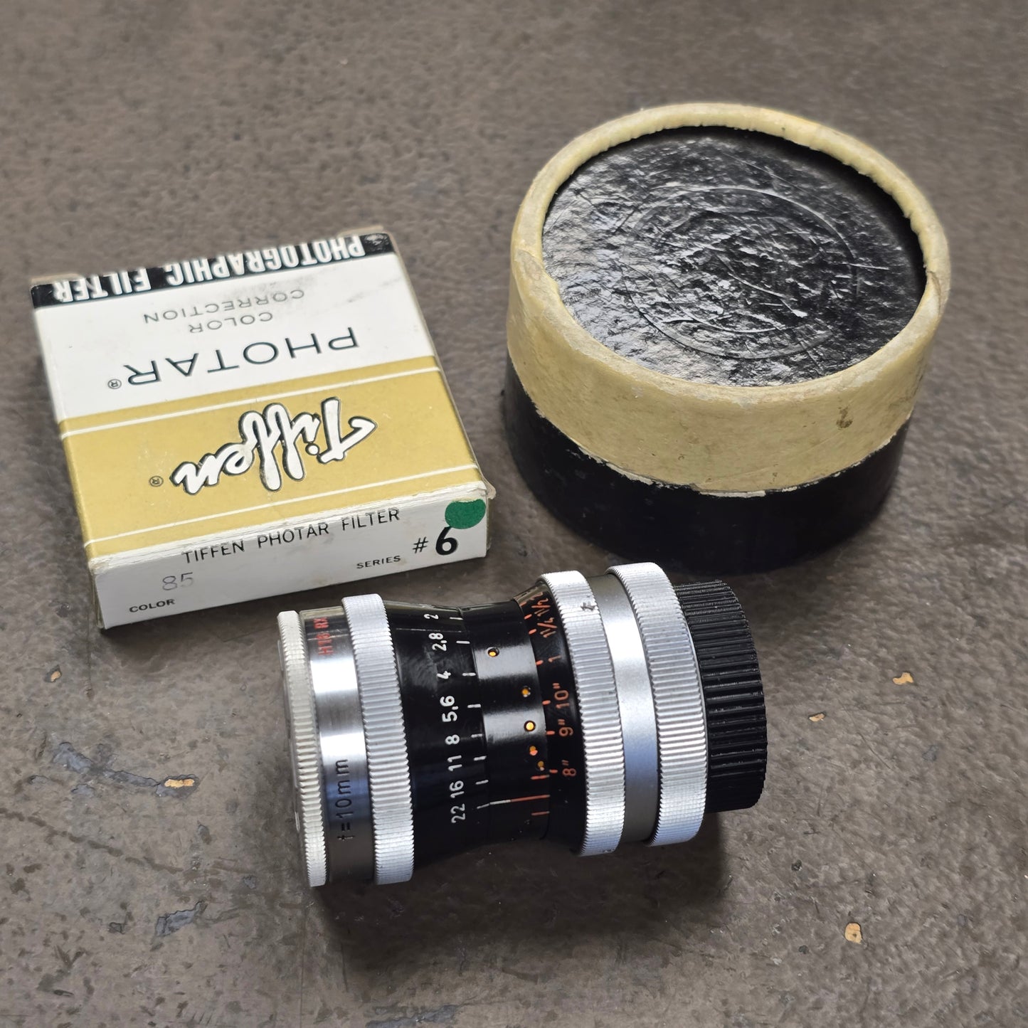 Switar 10mm f1.6 H16 RX C-Mount Lens S# 737187 with Lens Shade & 85 Filter