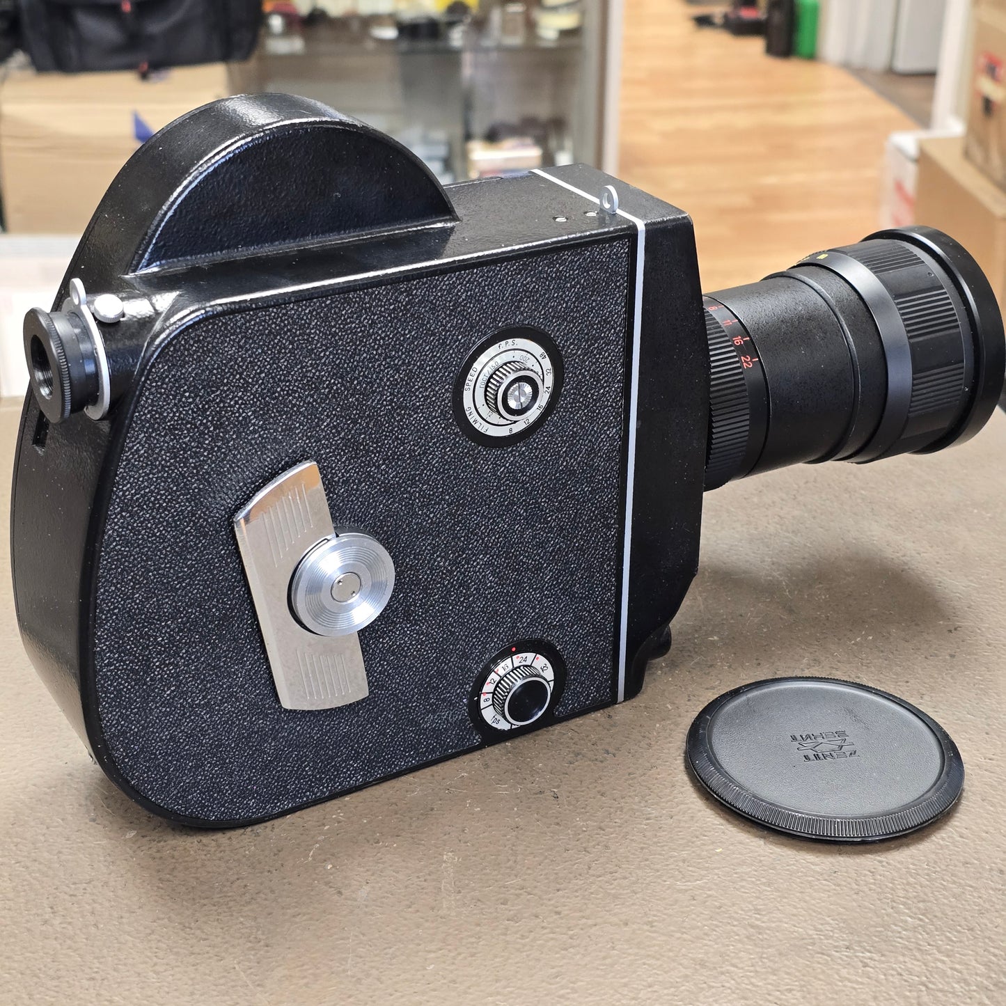 Krasnogorsk K-3 Reg 16mm Camera S# 8705945 with Meteor 17-69mm Zoom lens S# 877665 with Case