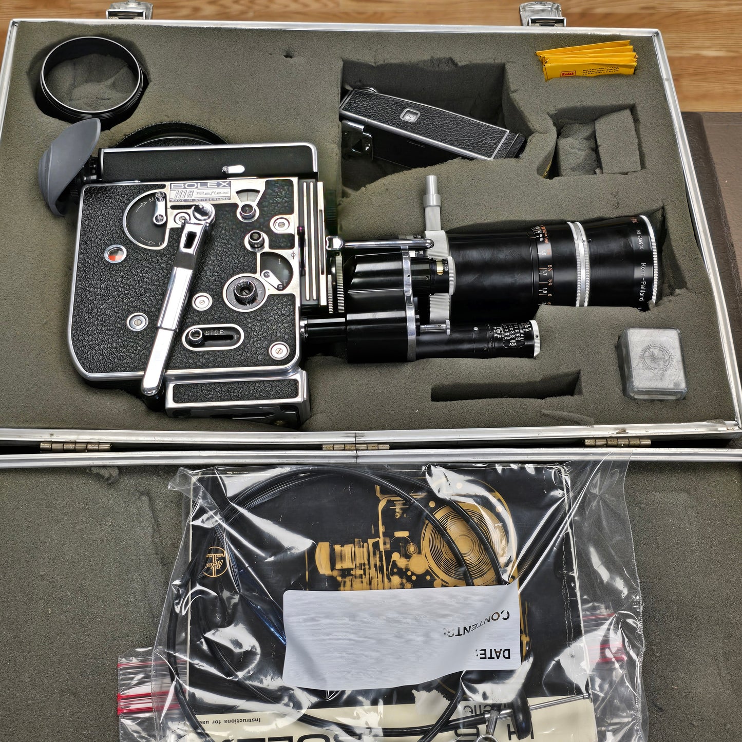 Bolex H16 Rex 3 16mm Camera with 10x viewfinder S# 206075 & Vario Switar 18-86mm Zoom lens S# 965900