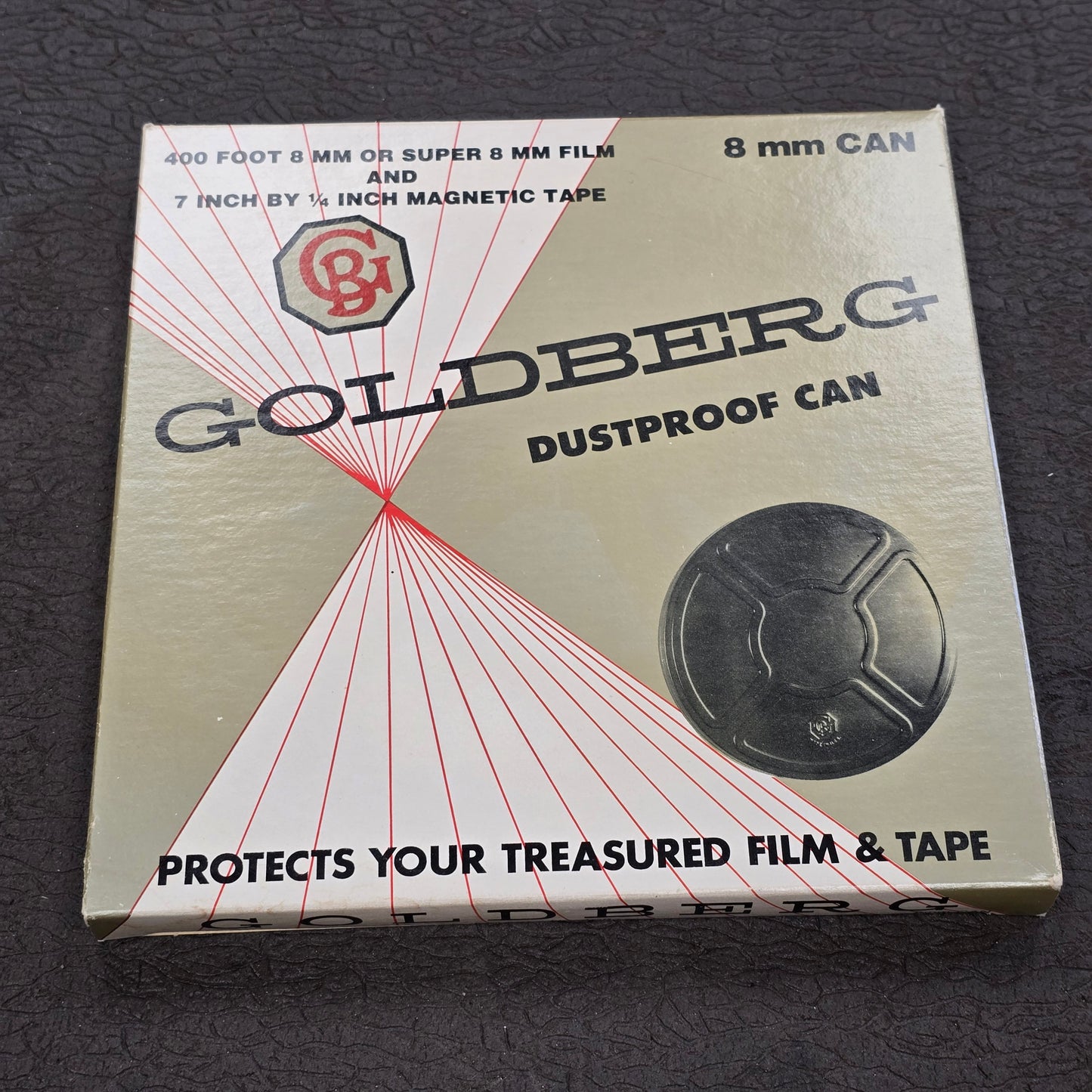 Goldberg Brown Super 8mm / 8mm 400' Metal Storage Can (New)