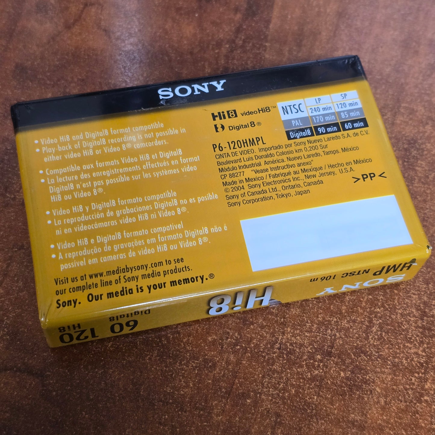 Sony Hi8 60 Minute HMP Camcorder Tape P6-120HMPL