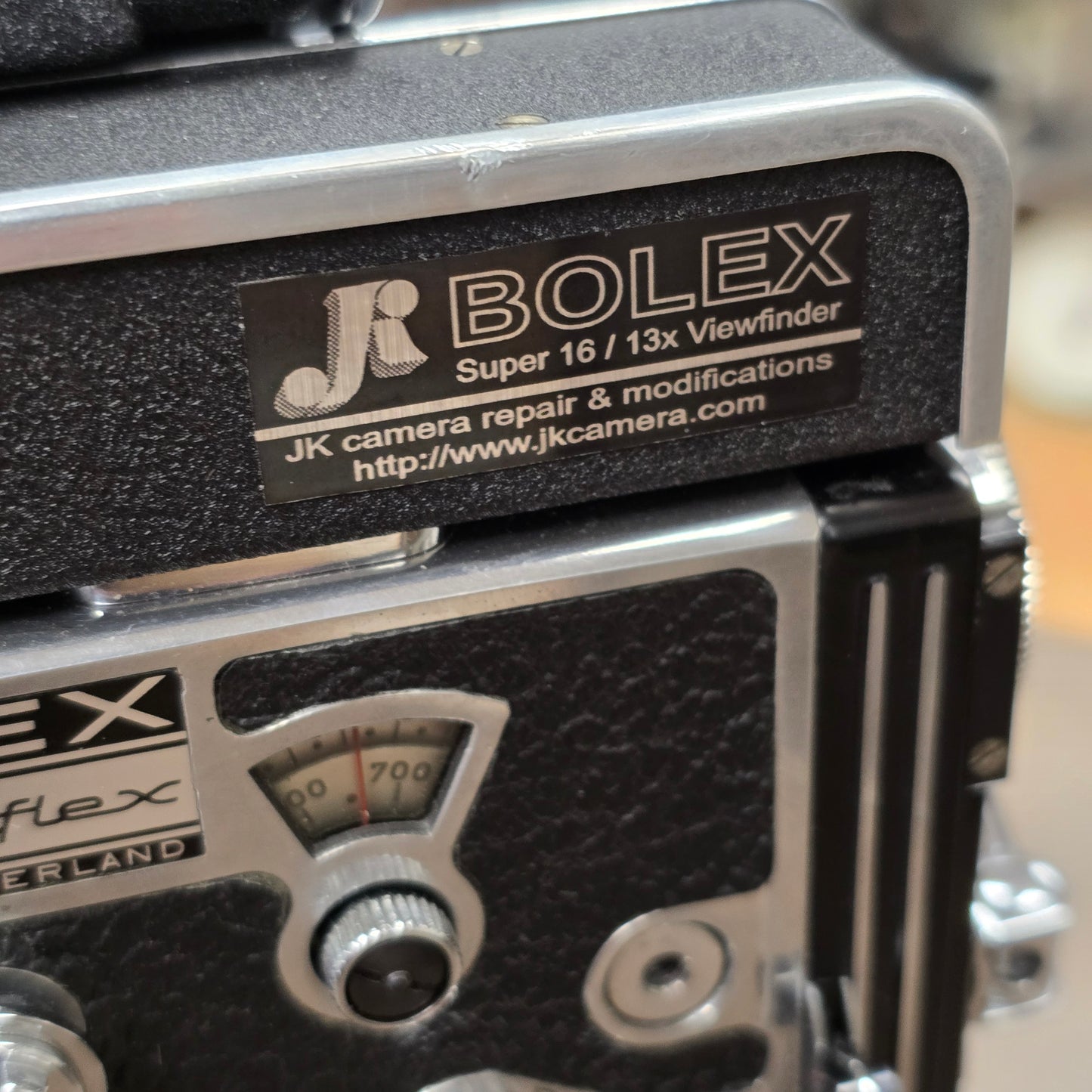 Bolex Super 16 REX 5 Camera body with 13x viewfinder & Padded Case S# 304674 (JK Meritex Conversion)