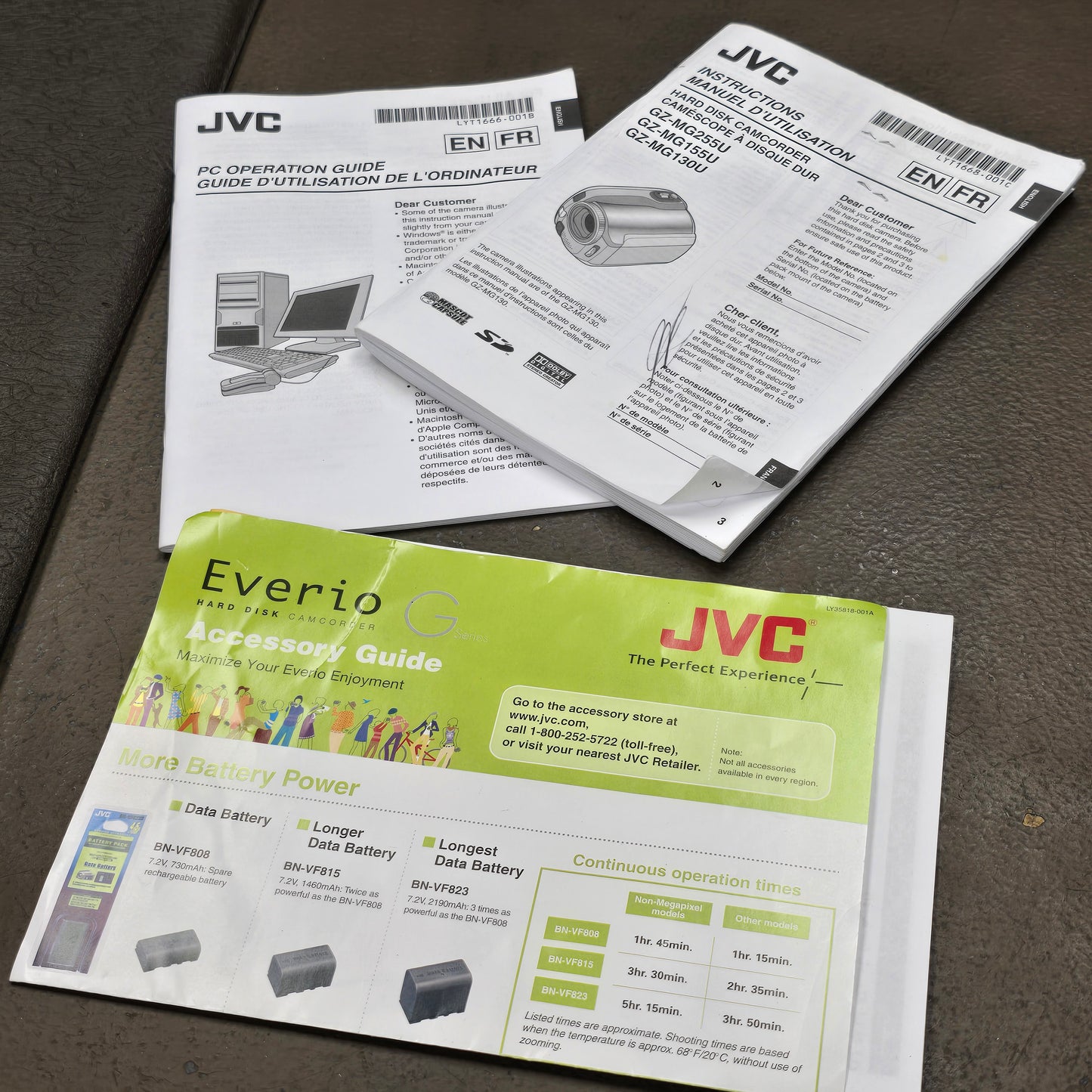 JVC Everio GZ-MG255U Hard Disk Camcorder Package (NTSC) S# 092K2395