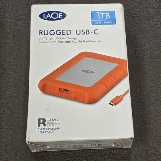 LaCie Rugged 1TB USB 3.0 Portable External Hard Drive