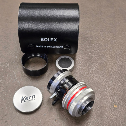 Switar 26mm Macro Preset f/1.1 H16 RX C-Mount Lens S# 1028708 With Case