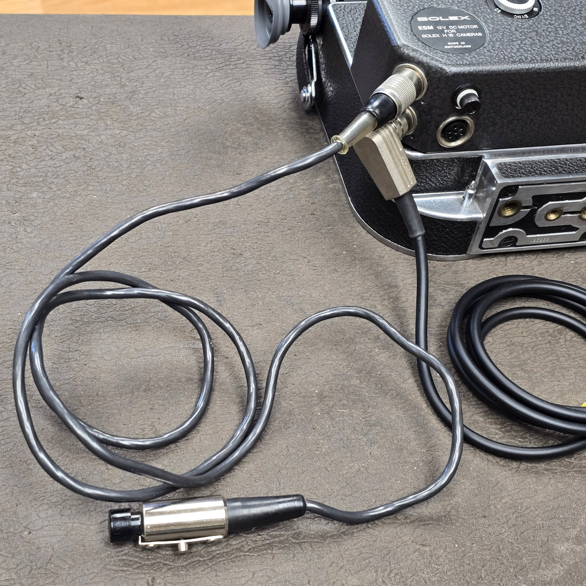 Bolex ESM Motor with ESM Power cable to 4-pin XLR & Remote On/Off Power Cable S# B5569