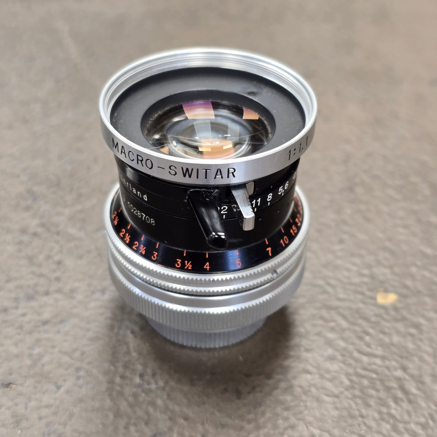 Switar 26mm Macro Preset f/1.1 H16 RX C-Mount Lens S# 1028708 With Case