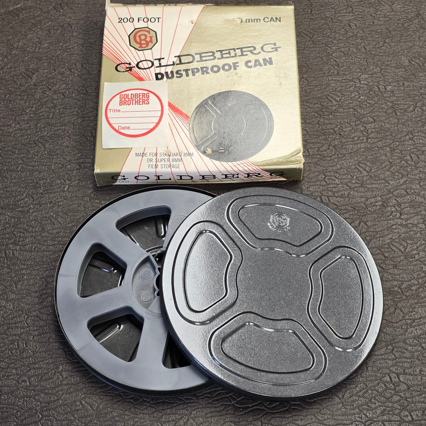 Goldberg  Super 8mm / 8mm 200' Metal Storage Can with Film Reel (New)