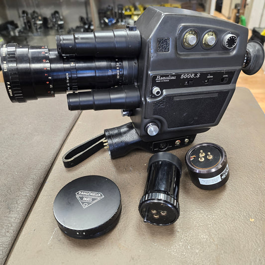 Beaulieu 5008.S Super 8mm Camera S# 445183 with Angenieux 6-80mm T1.2 Zoom lens S# 1402332