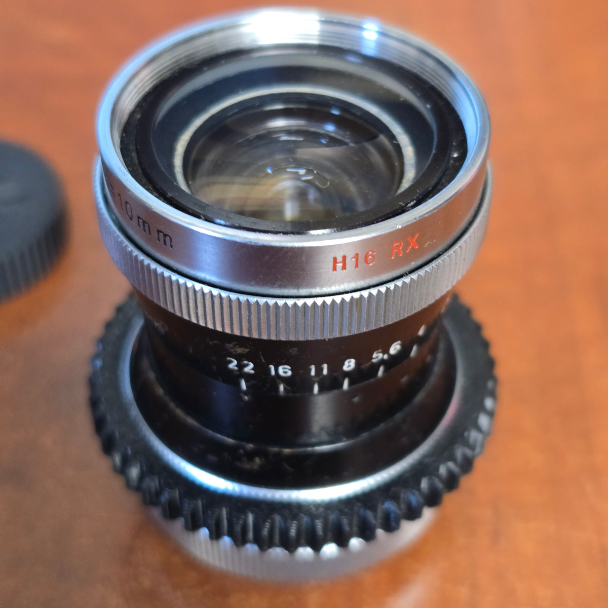 Switar 10mm f1.6 H16RX C-Mount Lens with Focus Gear S# 737761