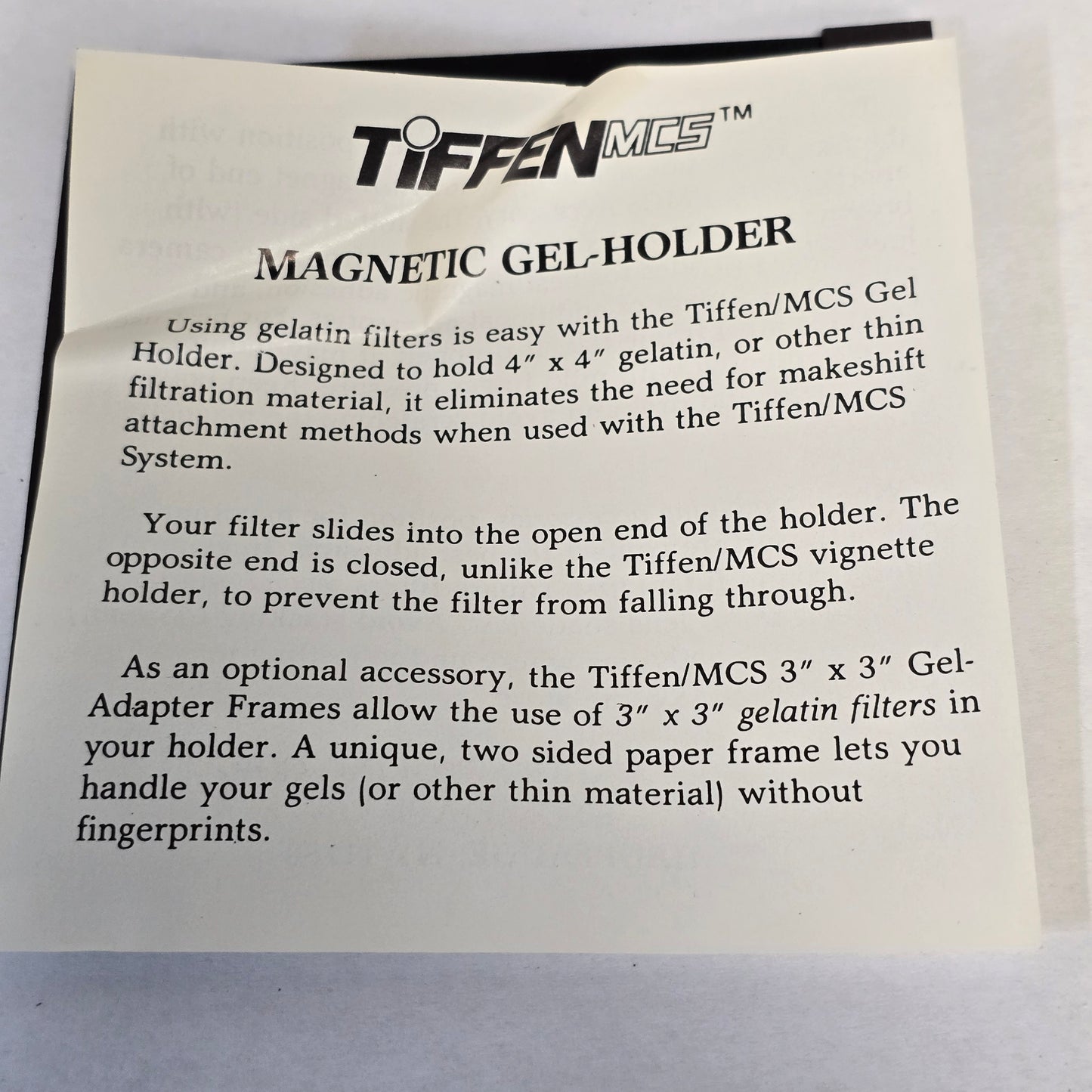 Tiffen MCS Magnetic Gel Filter Holder 4"x 4"