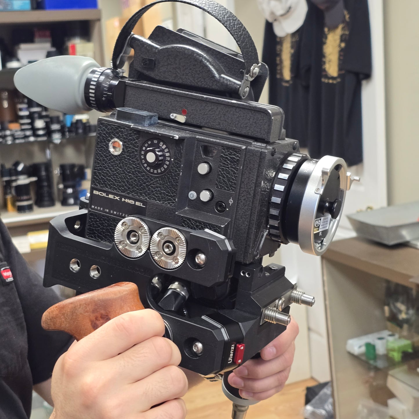 Bolex EL Super 16mm Camera Package with Tested Super 8 Custom Cage & Grip Batteries S# 310894