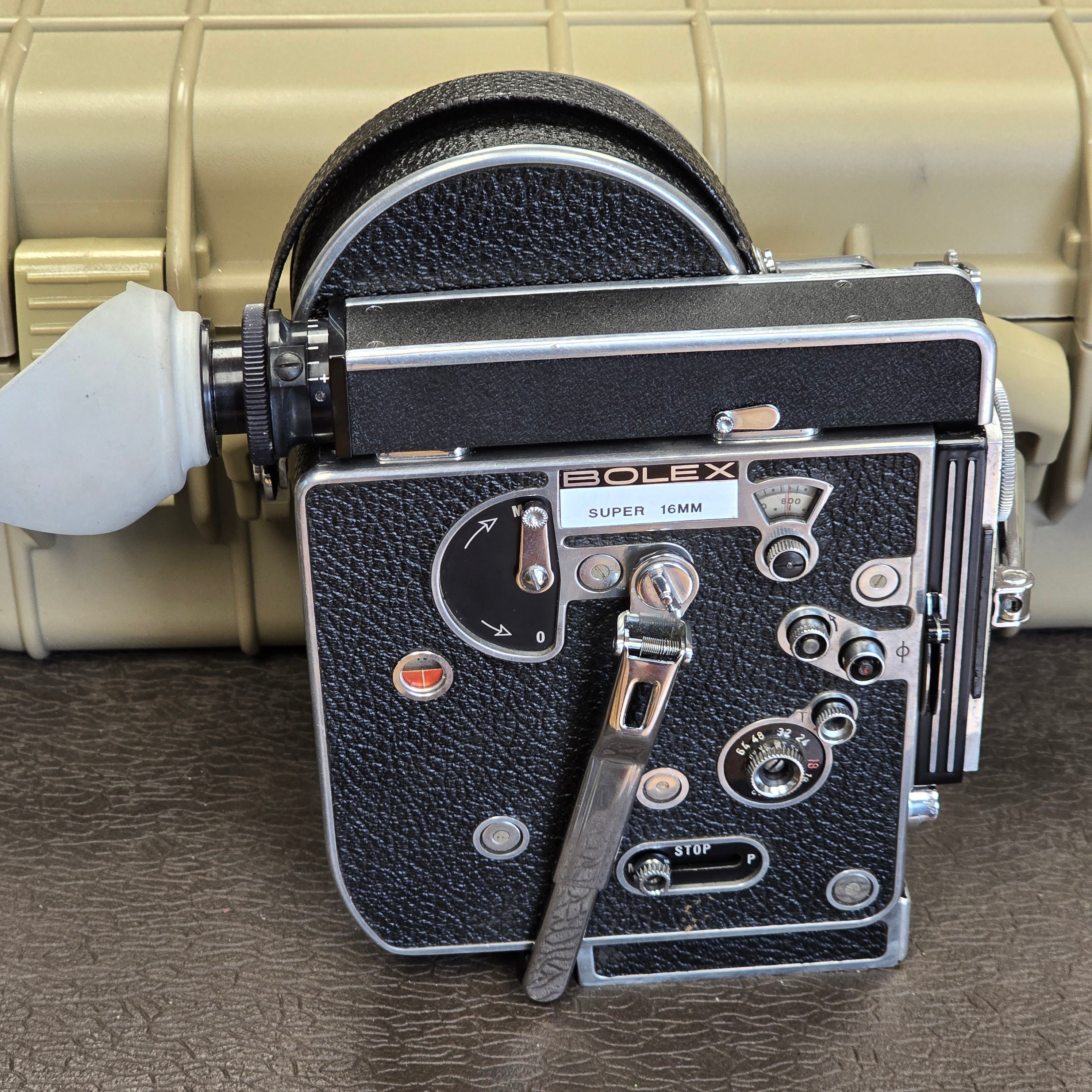 Bolex Super 16 REX 4 Camera body with 10x viewfinder & Padded Case