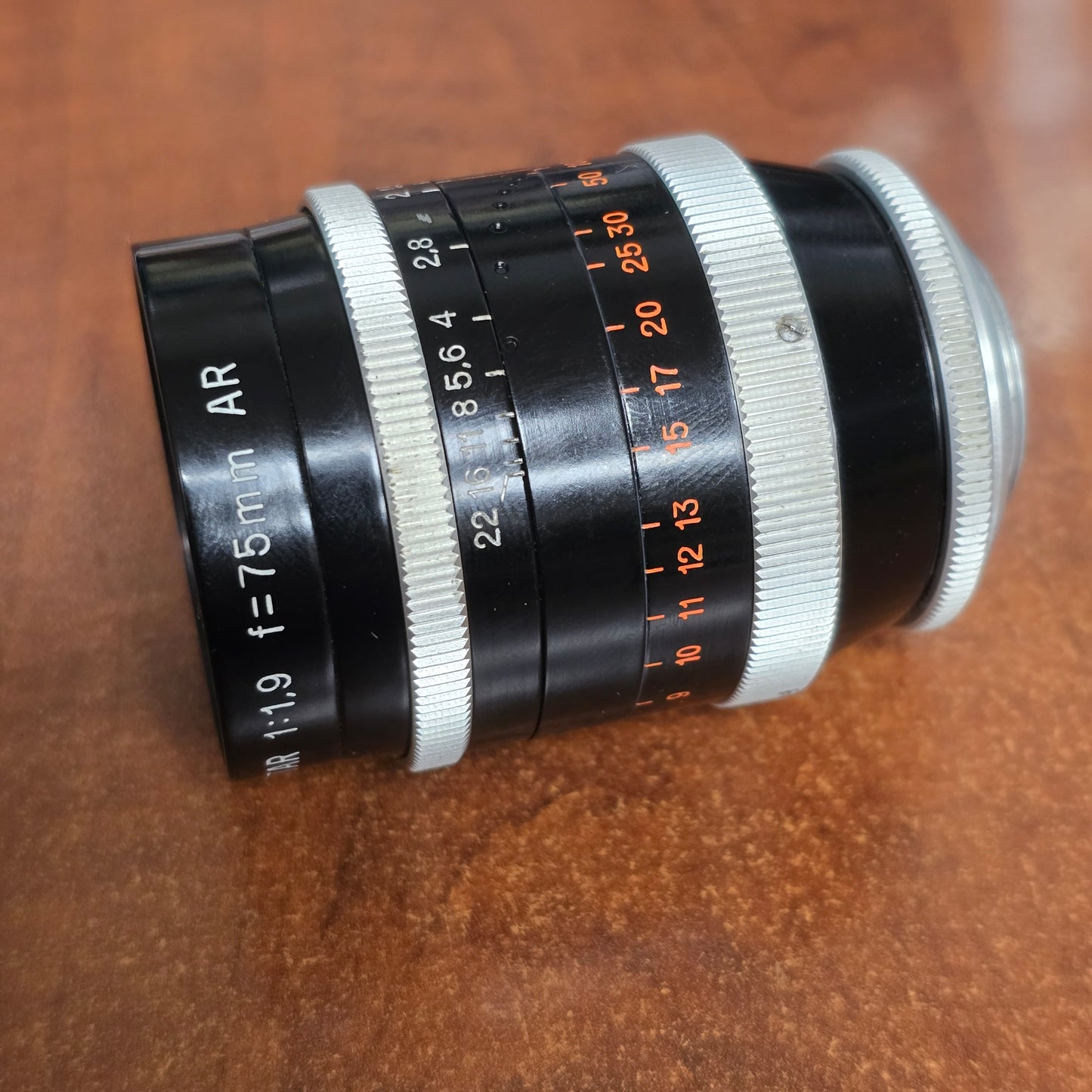 Switar 75mm f1.9 AR C-Mount Lens S# 663860