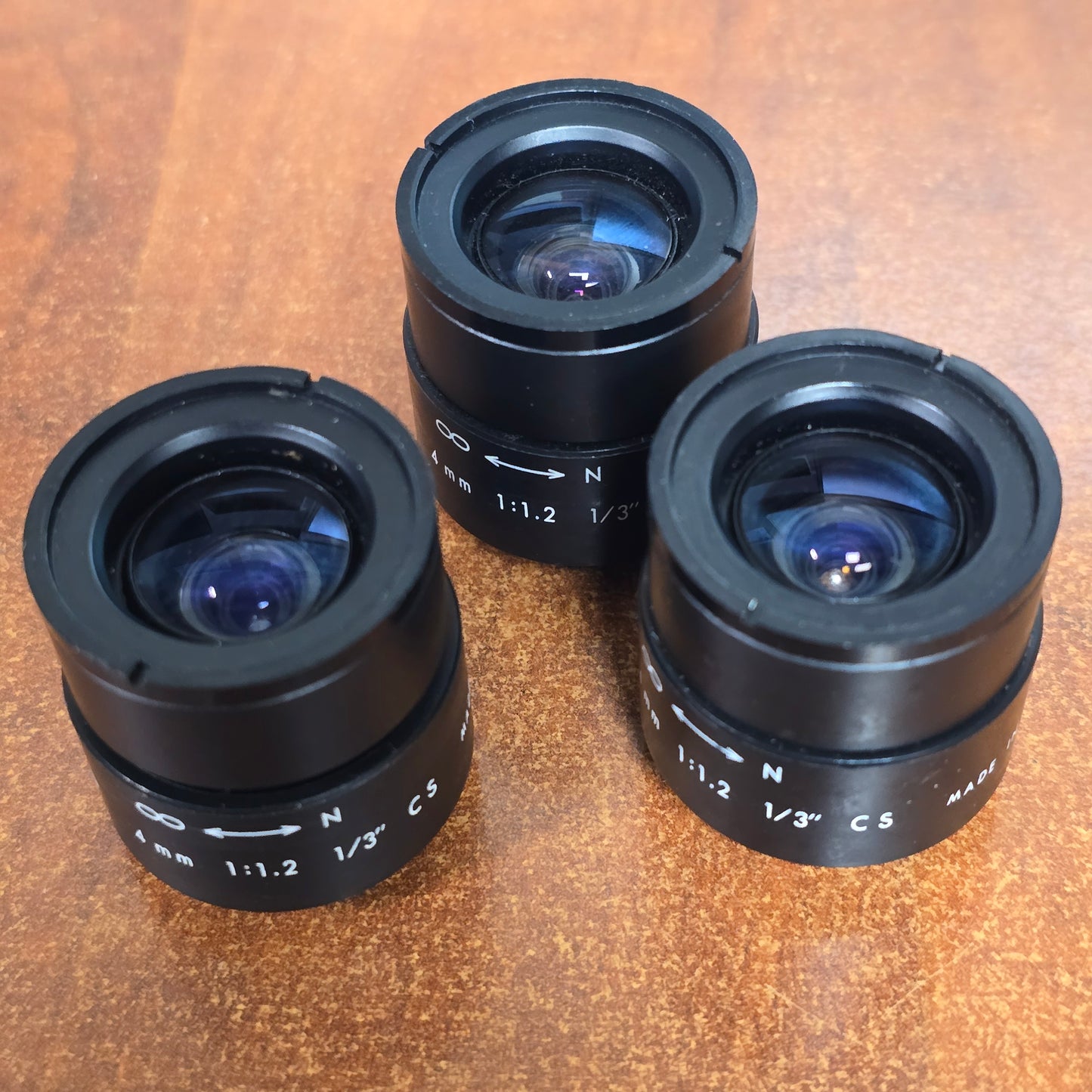 Computar 4mm 1:1.2 1/3" CS C-Mount CCTV Lens ( Lot of 3 )