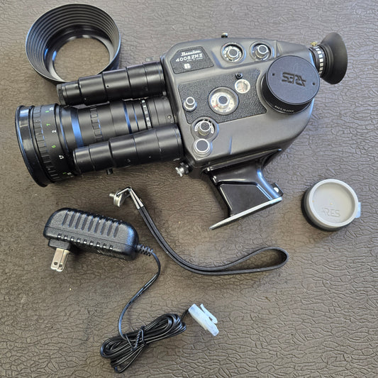 Beaulieu 4008 ZM2 Super 8mm Camera S# 910652 with Beaulieu-Optivaron Schneider-Kreuznach 6-66mm T1.8 Powered Zoom Lens S# 12136156