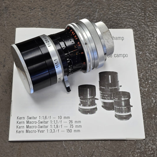 Switar 26mm Macro Preset f/1.1 H16 RX C-Mount Lens S# 1106671